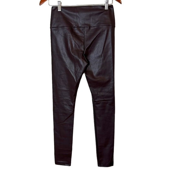 7 For All Mankind Merlot Color Faux Leather Leggings - Picture 5 of 10